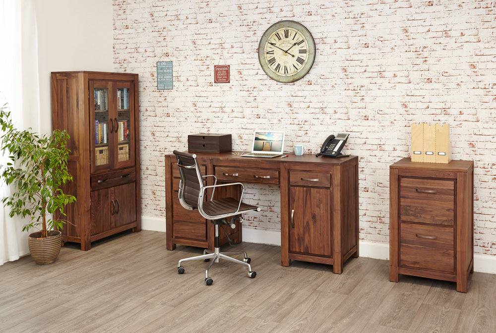 Baumhaus Mayan Walnut Two Drawer Filing Cabinet - CWC07A - Price Crash Furniture