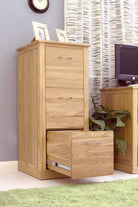 Baumhaus Mobel Oak 3 Drawer Filing Cabinet - Price Crash Furniture