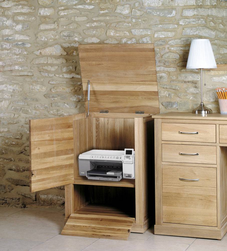 Baumhaus Mobel Oak Printer Cupboard - Price Crash Furniture