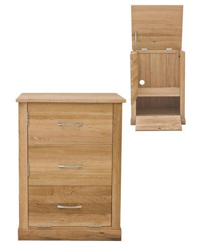 Baumhaus Mobel Oak Printer Cupboard - Price Crash Furniture