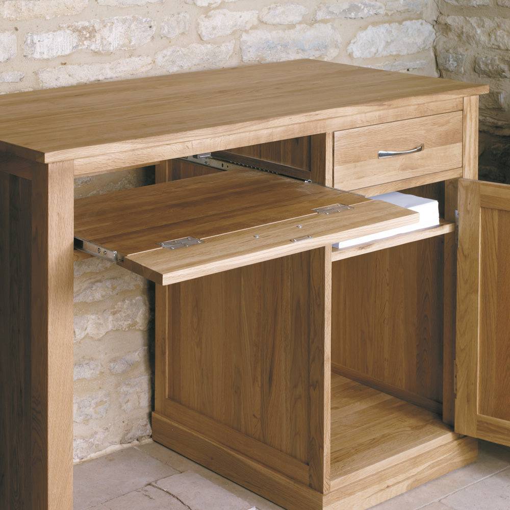 Baumhaus Mobel Oak Twin Pedestal Computer Desk - COR06C - Price Crash Furniture