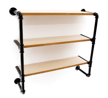 Black Pipe & Wooden Shelves 58cm - Price Crash Furniture