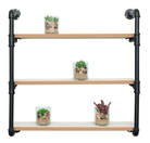 Black Pipe & Wooden Shelves 58cm - Price Crash Furniture