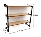 Black Pipe & Wooden Shelves 58cm - Price Crash Furniture