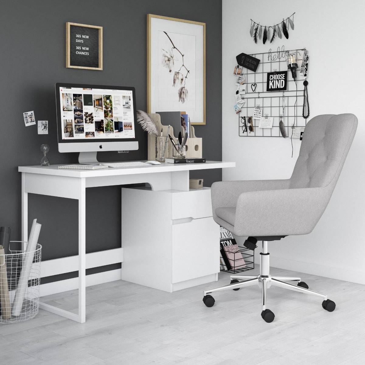 Bridport Desk in White by Alphason - Price Crash Furniture