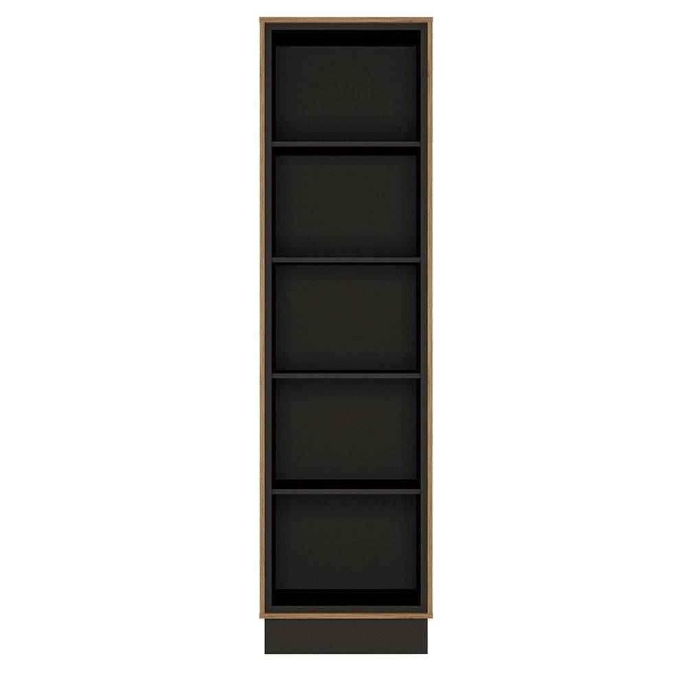 Brolo 1 Door Wide Bookcase in Walnut And Dark Panel Finish - Price Crash Furniture
