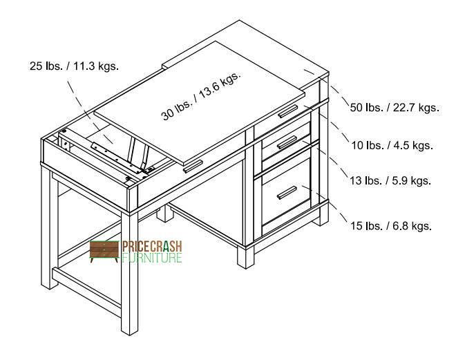 Carver Sit or Stand Lift Top Desk in Black and Weathered Oak by Dorel - Price Crash Furniture