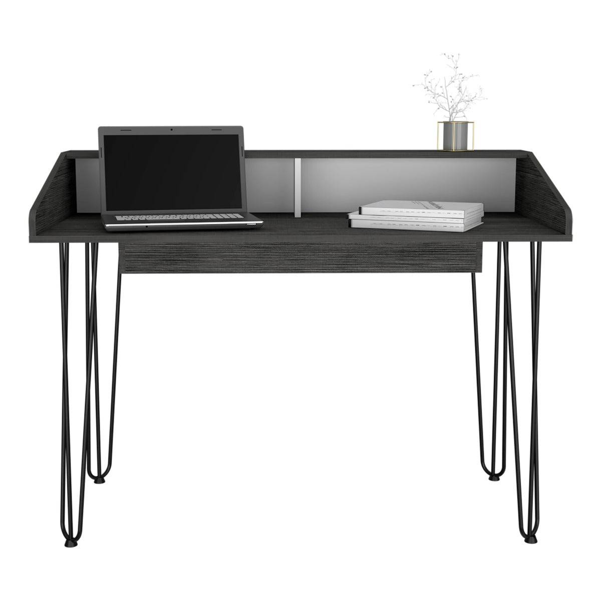 Core Dallas Home Office Desk in Carbon Grey Oak Effect - Price Crash Furniture