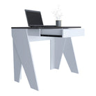 Core Dallas Home Office Desk in White & Carbon Grey Oak - Price Crash Furniture