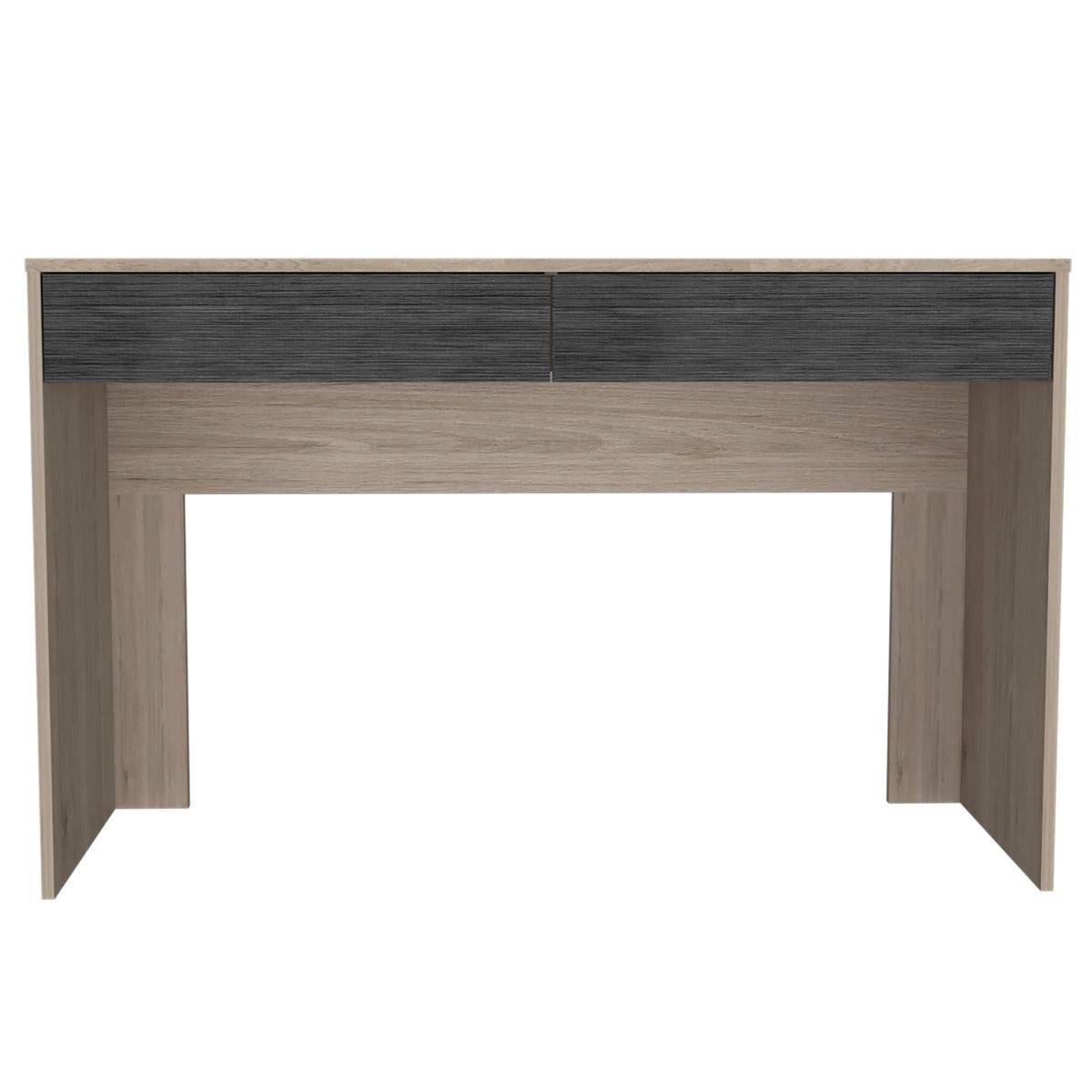 Core Harvard 2 Drawer Home Office Desk in Grey & Washed Oak Effect - Price Crash Furniture