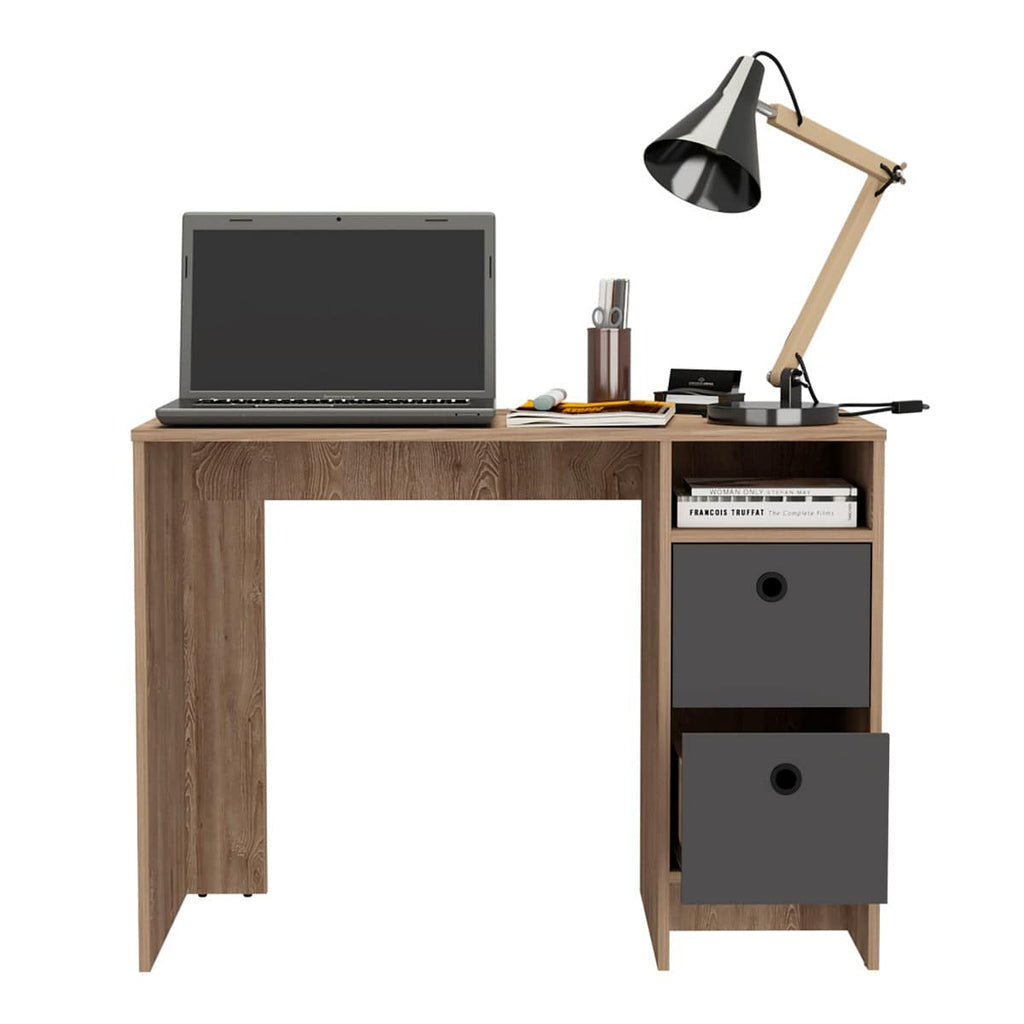 Core Vegas Bleached Oak Effect 2 Drawer Laptop Desk - Price Crash Furniture