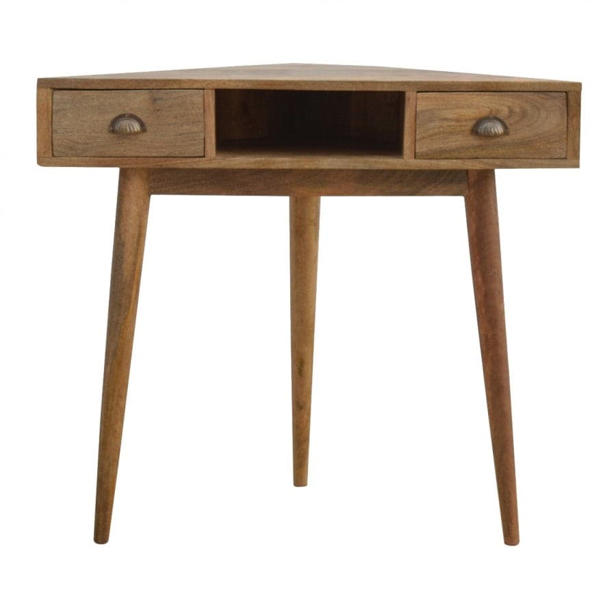 Corner Writing Desk With 2 Drawers And Open Slot - Price Crash Furniture