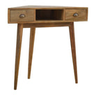 Corner Writing Desk With 2 Drawers And Open Slot - Price Crash Furniture