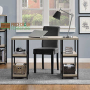 Elmwood Double Pedestal Laptop Desk in Distressed Grey Oak by Dorel - Price Crash Furniture