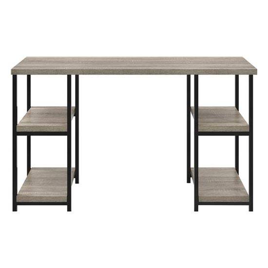 Elmwood Double Pedestal Laptop Desk in Distressed Grey Oak by Dorel - Price Crash Furniture