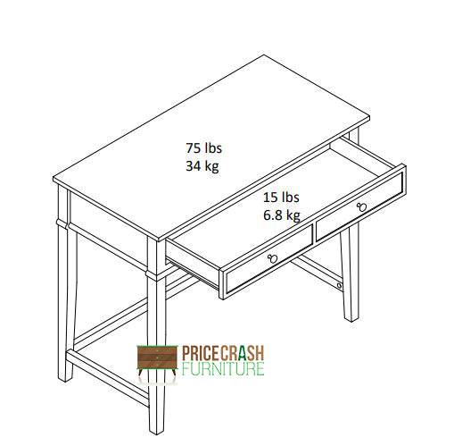 Franklin Computer Laptop and Writing Desk in Black by Dorel - Price Crash Furniture