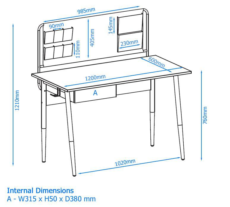 Freemont Desk with Storage Backboard by Alphason - Price Crash Furniture