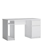 Fribo 1 Door 1 Drawer Twin Pedestal Desk in Alpine White - Price Crash Furniture