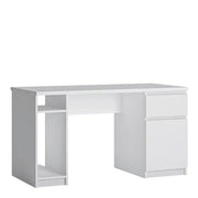 Fribo 1 Door 1 Drawer Twin Pedestal Desk in Alpine White - Price Crash Furniture
