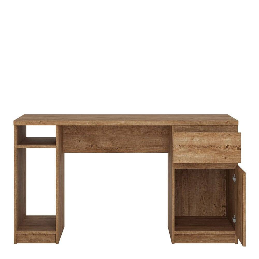 Fribo 1 Door 1 Drawer Twin Pedestal Desk in Golden Oak - Price Crash Furniture