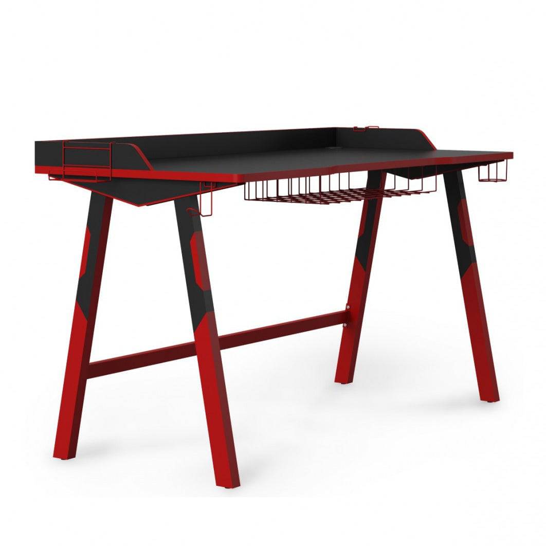 Fuego Gaming Desk in Red and Black by Alphason - Price Crash Furniture