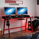 Fuego Gaming Desk in Red and Black by Alphason - Price Crash Furniture