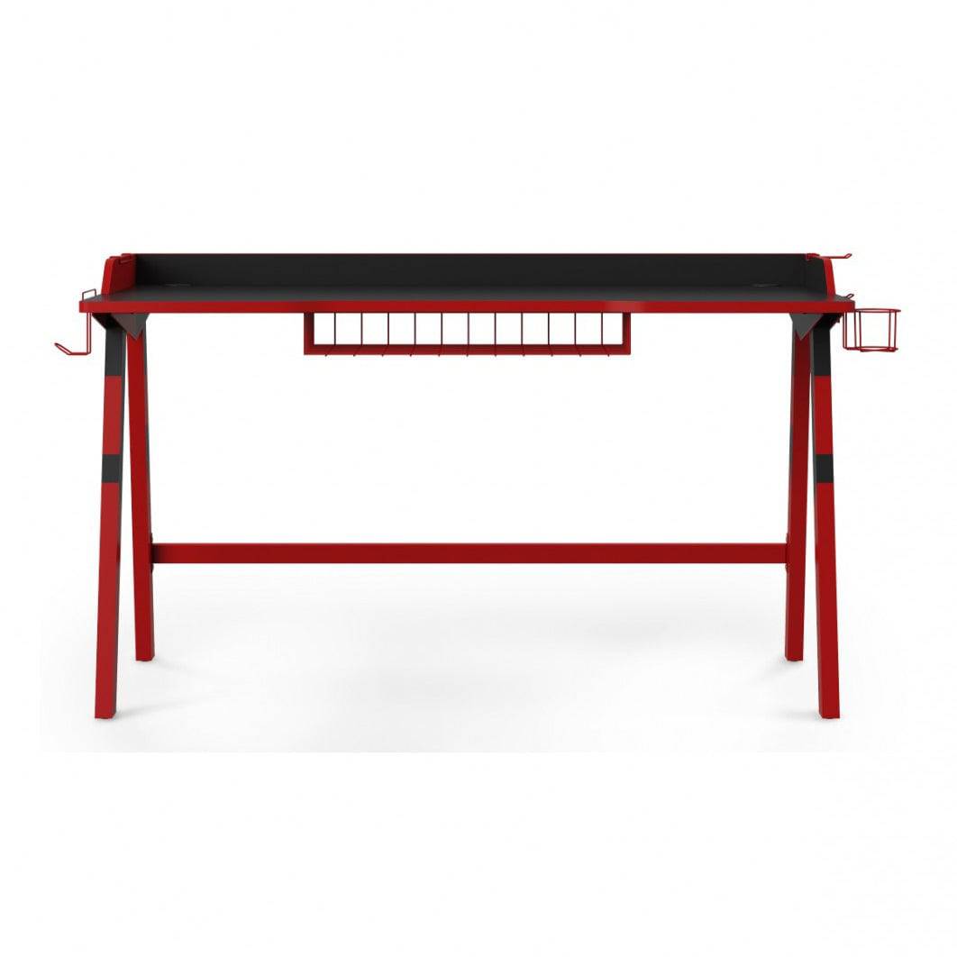 Fuego Gaming Desk in Red and Black by Alphason - Price Crash Furniture