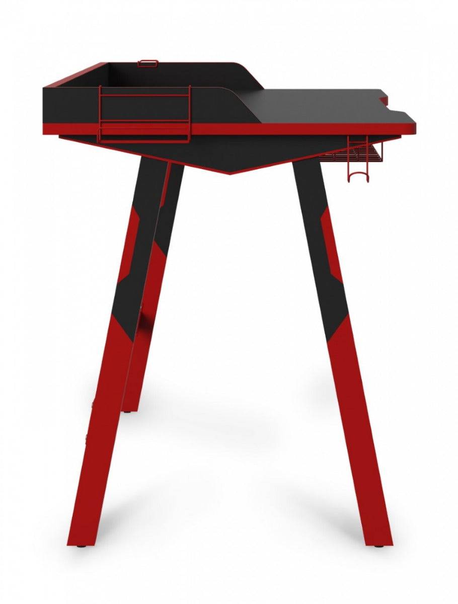 Fuego Gaming Desk in Red and Black by Alphason - Price Crash Furniture