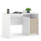 Function Plus 3 Drawer Desk in White & Oak - Price Crash Furniture