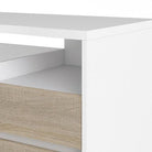 Function Plus 3 Drawer Desk in White & Oak - Price Crash Furniture