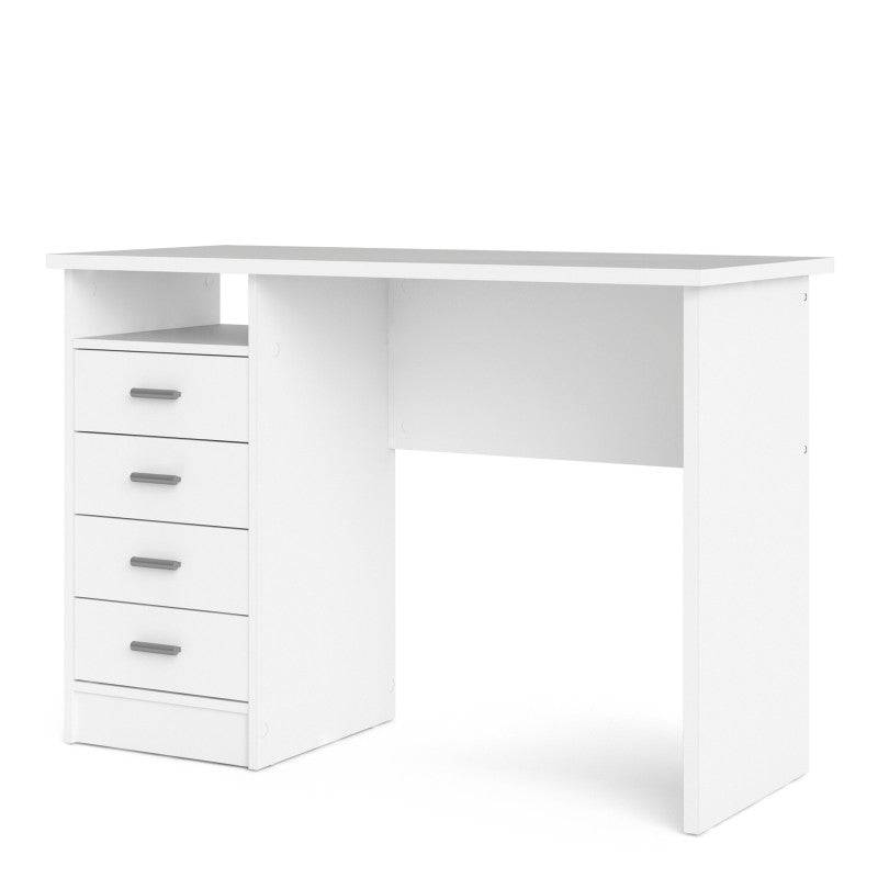 Function Plus 4 Drawer Desk in White - Price Crash Furniture