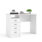 Function Plus 4 Drawer Desk in White - Price Crash Furniture