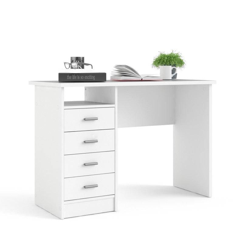 Function Plus 4 Drawer Desk in White - Price Crash Furniture