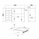 Function Plus 4 Drawer Desk in White - Price Crash Furniture