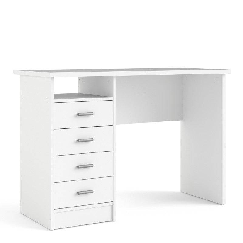 Function Plus 4 Drawer Desk in White - Price Crash Furniture