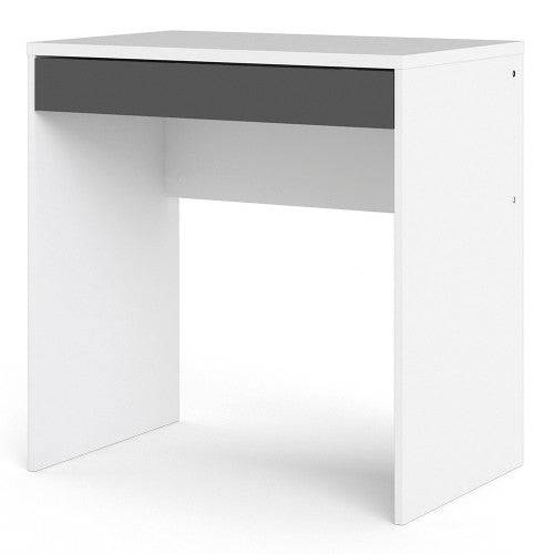 Function Plus Compact Desk in White & Grey - Price Crash Furniture