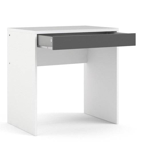 Function Plus Compact Desk in White & Grey - Price Crash Furniture