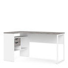 Function Plus Corner Desk 2 Drawers in White and Grey - Price Crash Furniture