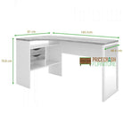 Function Plus Corner Desk 2 Drawers in White and Oak - Price Crash Furniture