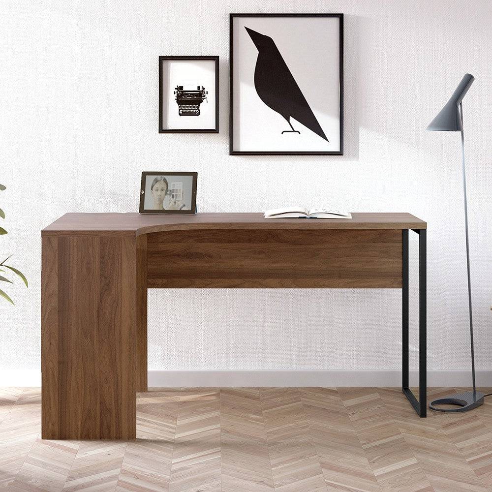 Function Plus Corner Desk with 2 Drawers in Walnut - Price Crash Furniture