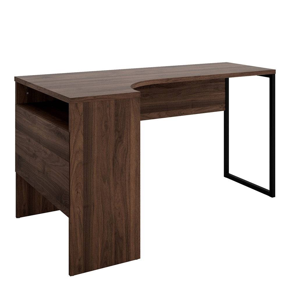 Function Plus Corner Desk with 2 Drawers in Walnut - Price Crash Furniture