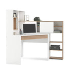 Function Plus Corner Desk with multi-functional unit In White and Oak - Price Crash Furniture