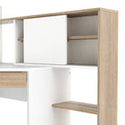 Function Plus Corner Desk with multi-functional unit In White and Oak - Price Crash Furniture