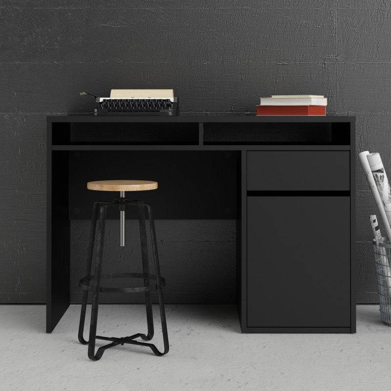 Function Plus Desk 1 Door 1 Drawer in Black - Price Crash Furniture