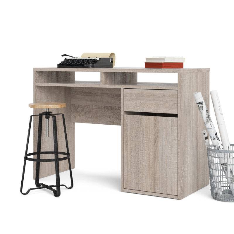 Function Plus Desk 1 Door 1 Drawer in Truffle Oak - Price Crash Furniture