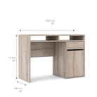 Function Plus Desk 1 Door 1 Drawer in Truffle Oak - Price Crash Furniture