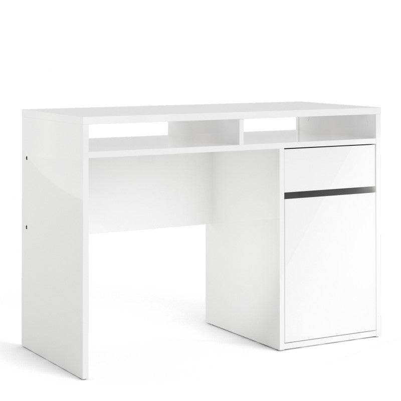 Function Plus Desk 1 Door 1 Drawer in White - Price Crash Furniture