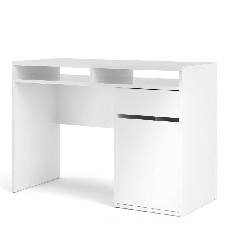 Function Plus Desk 1 Door 1 Drawer in White - Price Crash Furniture