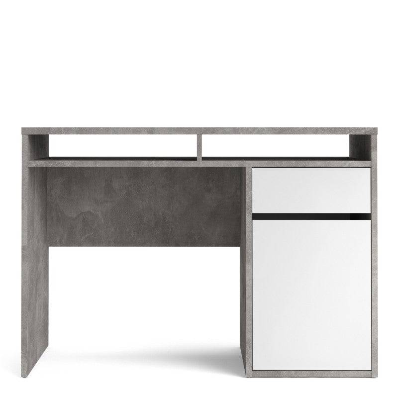 Function Plus Desk 1 Door 1 Drawer in White and Grey - Price Crash Furniture