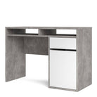 Function Plus Desk 1 Door 1 Drawer in White and Grey - Price Crash Furniture